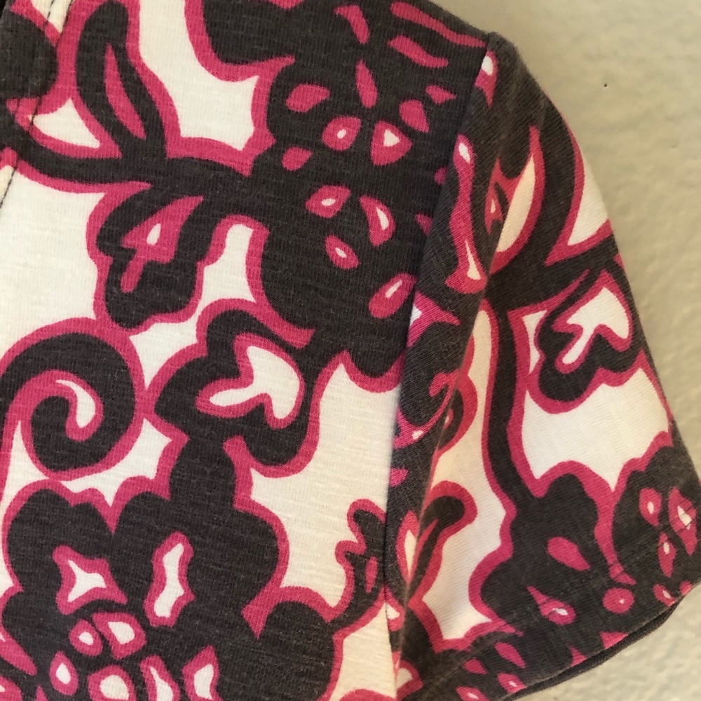 Boden grey, pink and white knee length dress